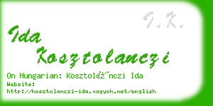 ida kosztolanczi business card